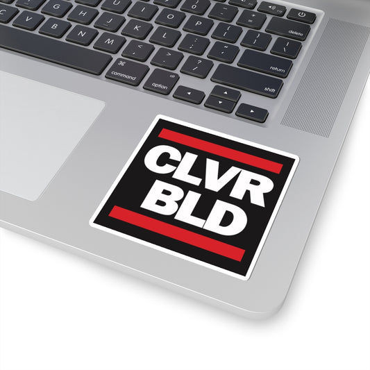 CLVR BLD Square Sticker — Bold Red & White Laptop Decal