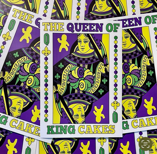 The Queen of King Cakes Sticker Cleaverandblade.com