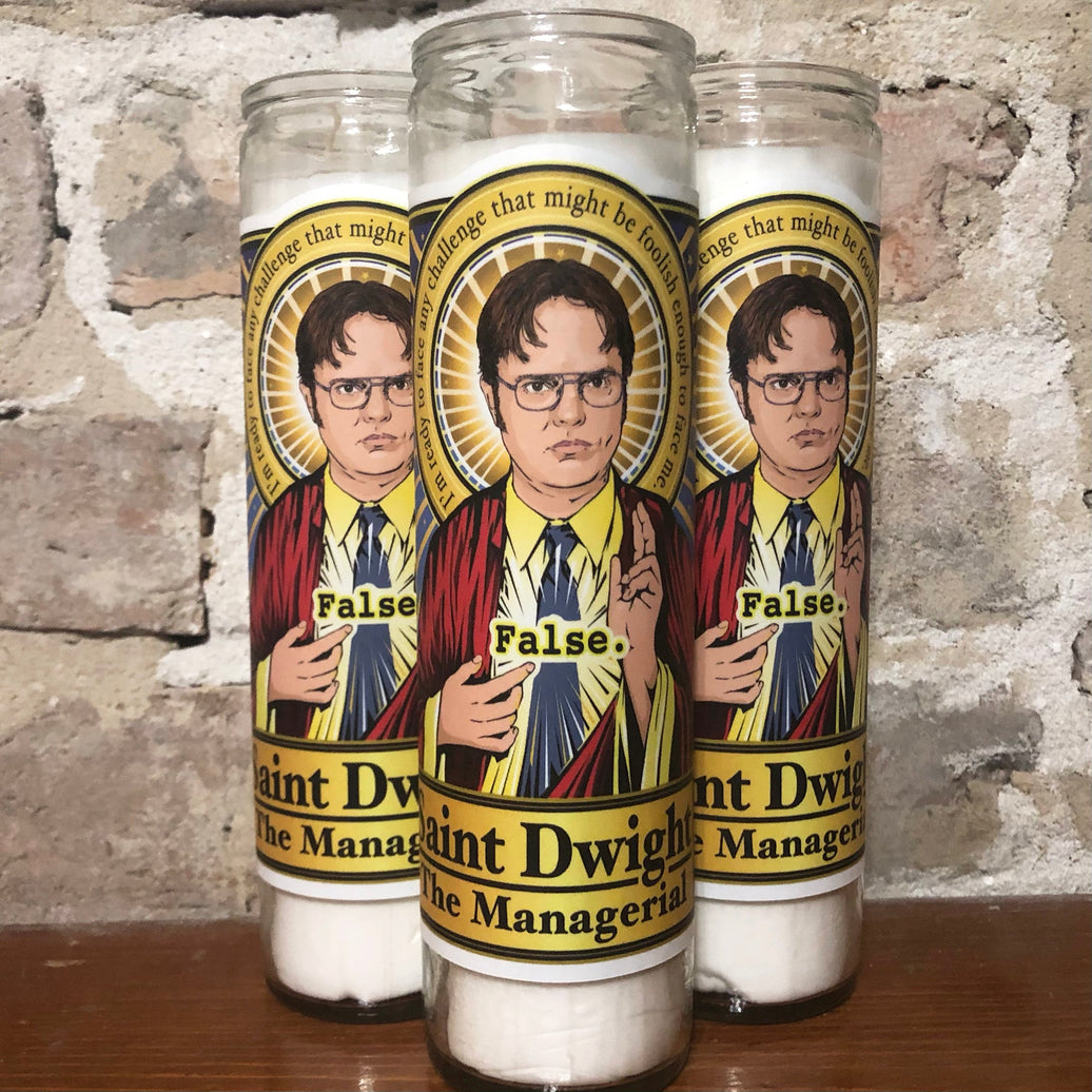 Saint Dwight The Managerial Candle Cleaverandblade.com