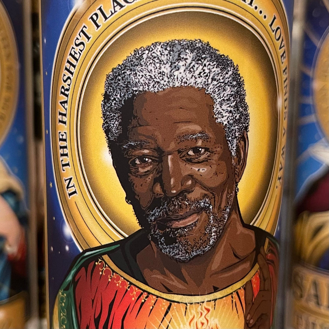 image Saint Morgan Freeman The Compassionate Candle Cleaverandblade.com