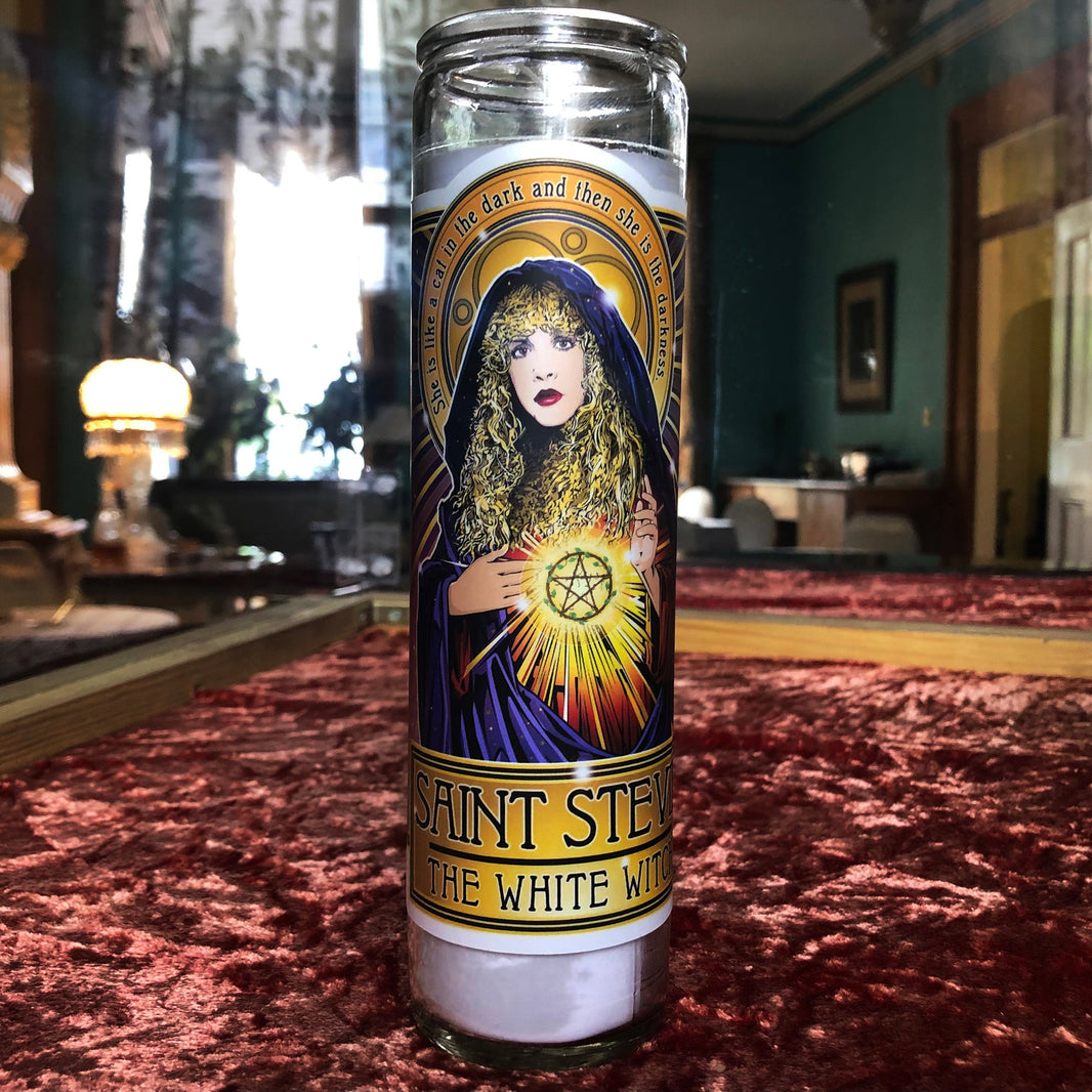 image Saint Stevie The White Witch Candle Cleaverandblade.com