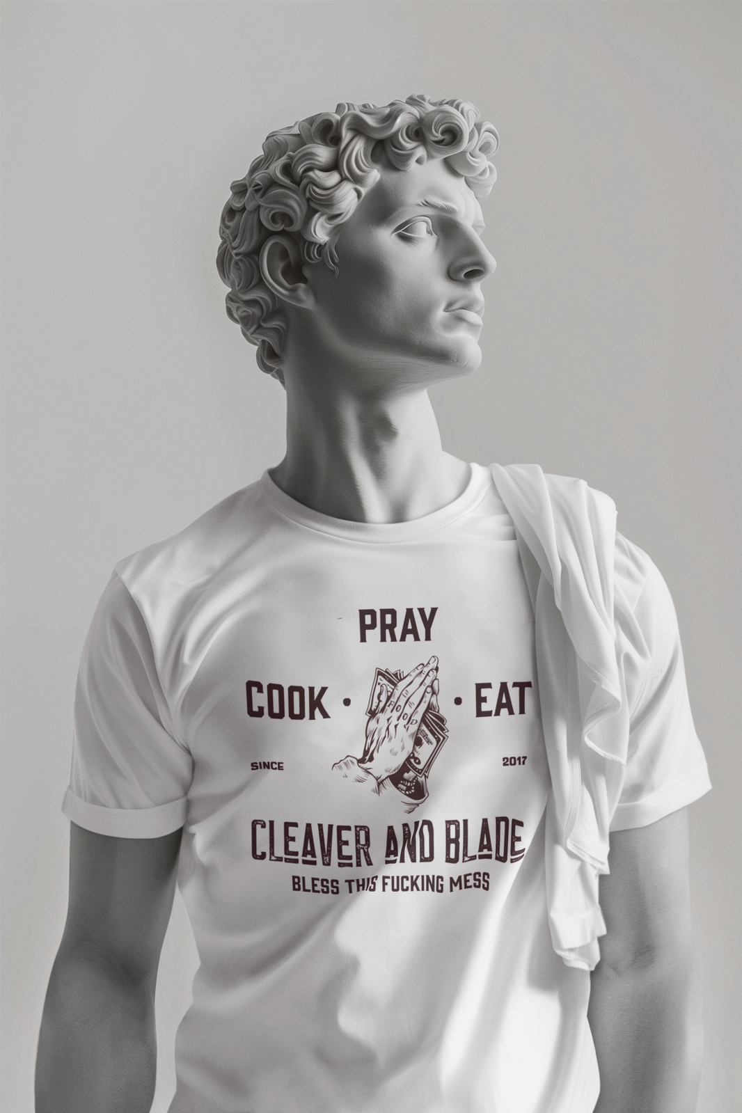image Cleaver & Blade™ “Pray • Cook • Eat” T-Shirt™