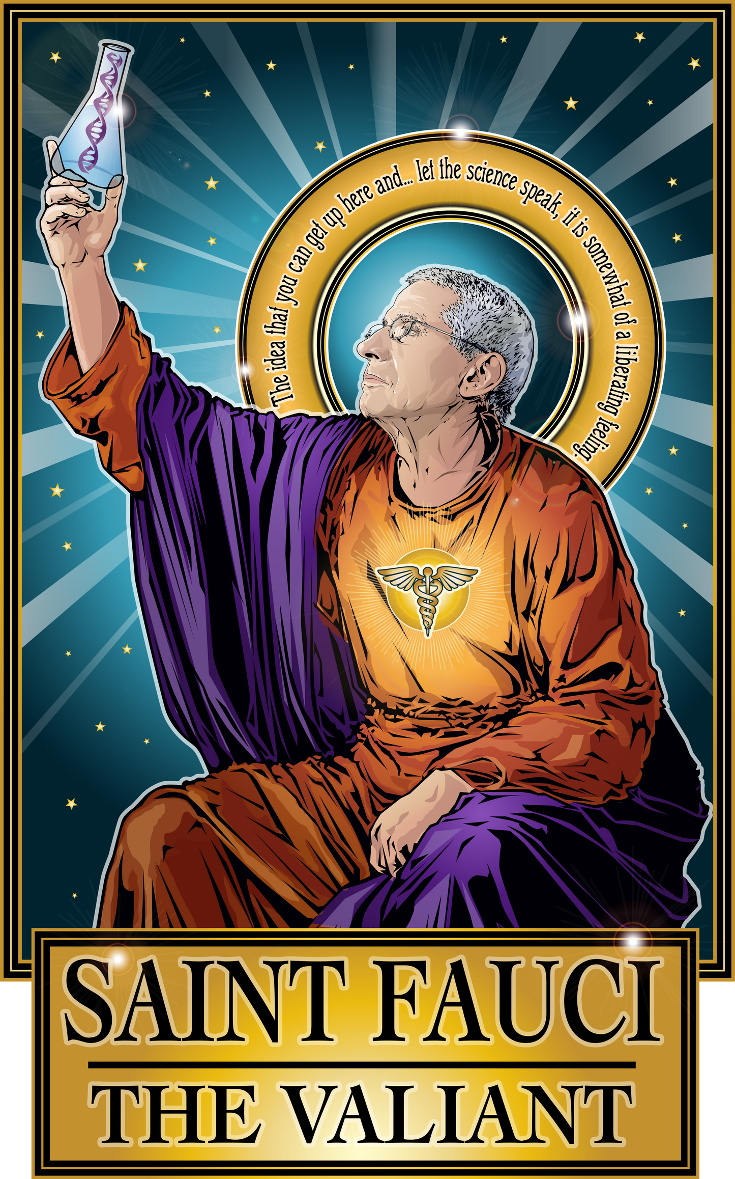 Saint Fauci The Valiant Poster-Posters-Cleaverandblade.com