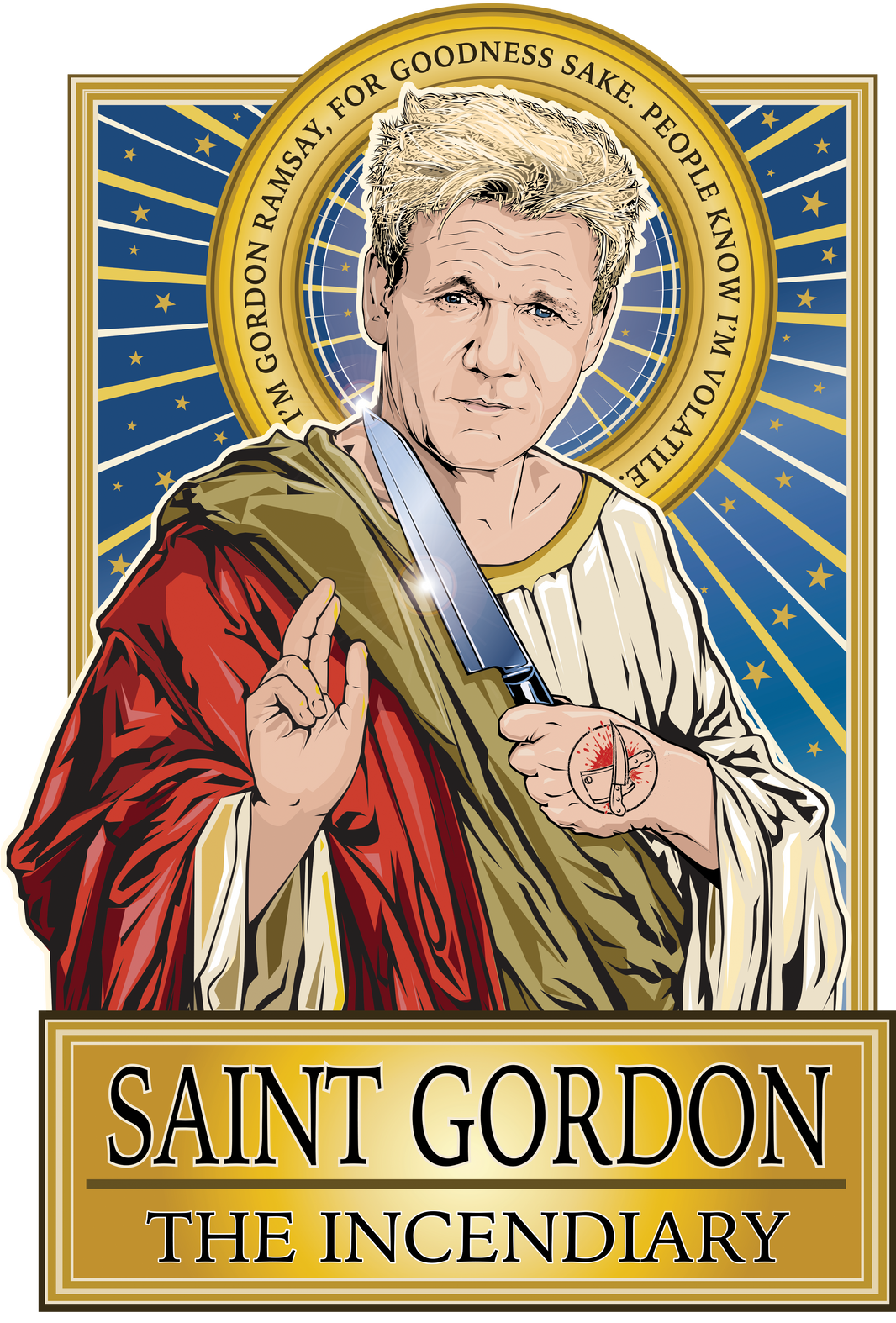 Saint Gordon - The Incendiary Poster-Posters-Cleaverandblade.com