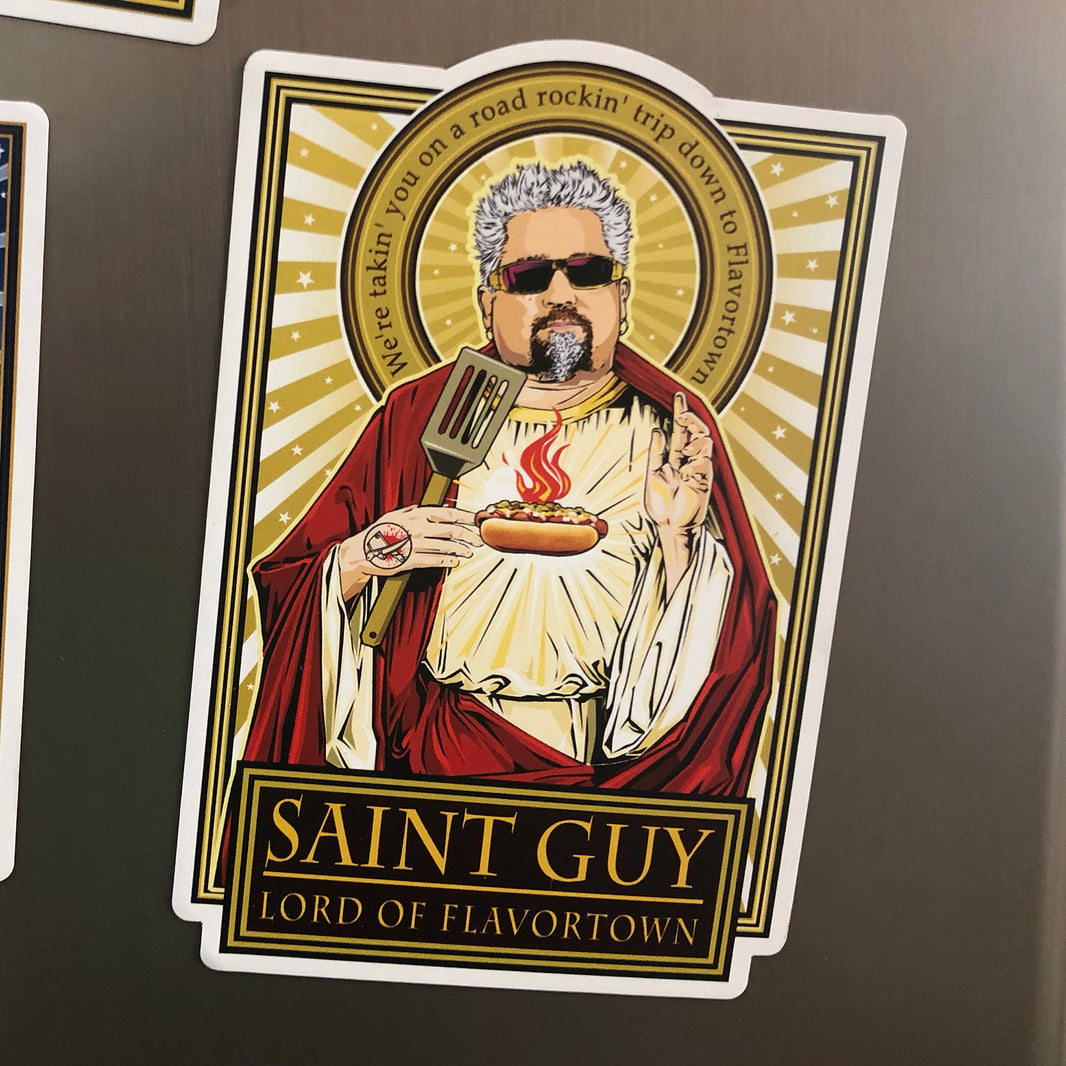 Saint Guy The Lord of Flavortown Magnet-Magnets-Cleaverandblade.com