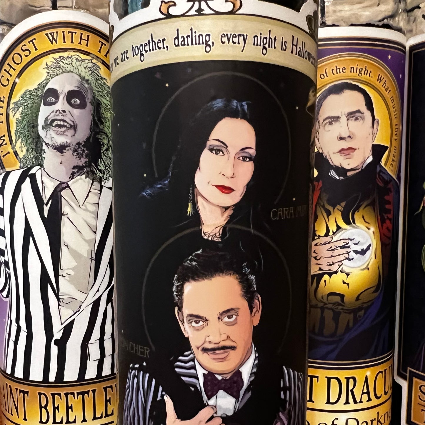Saint Morticia and Gomez 🖤Candle Cleaverandblade.com