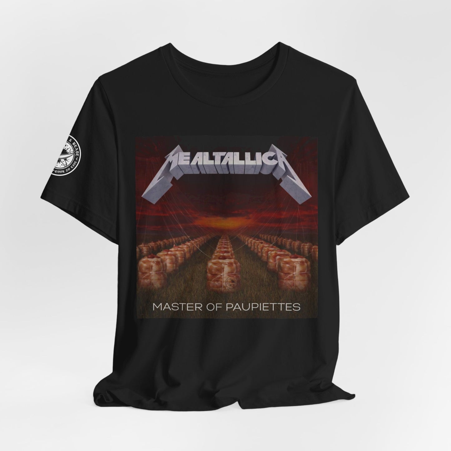 The MEALTALLICA™ – Master of Paupiettes Tee is built for chefs who run their stations like act