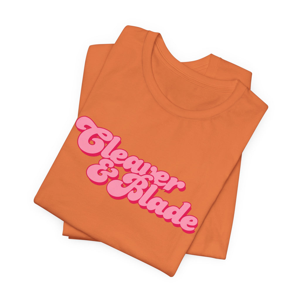 Cleaner & Blade Pink Retro Logo Tee