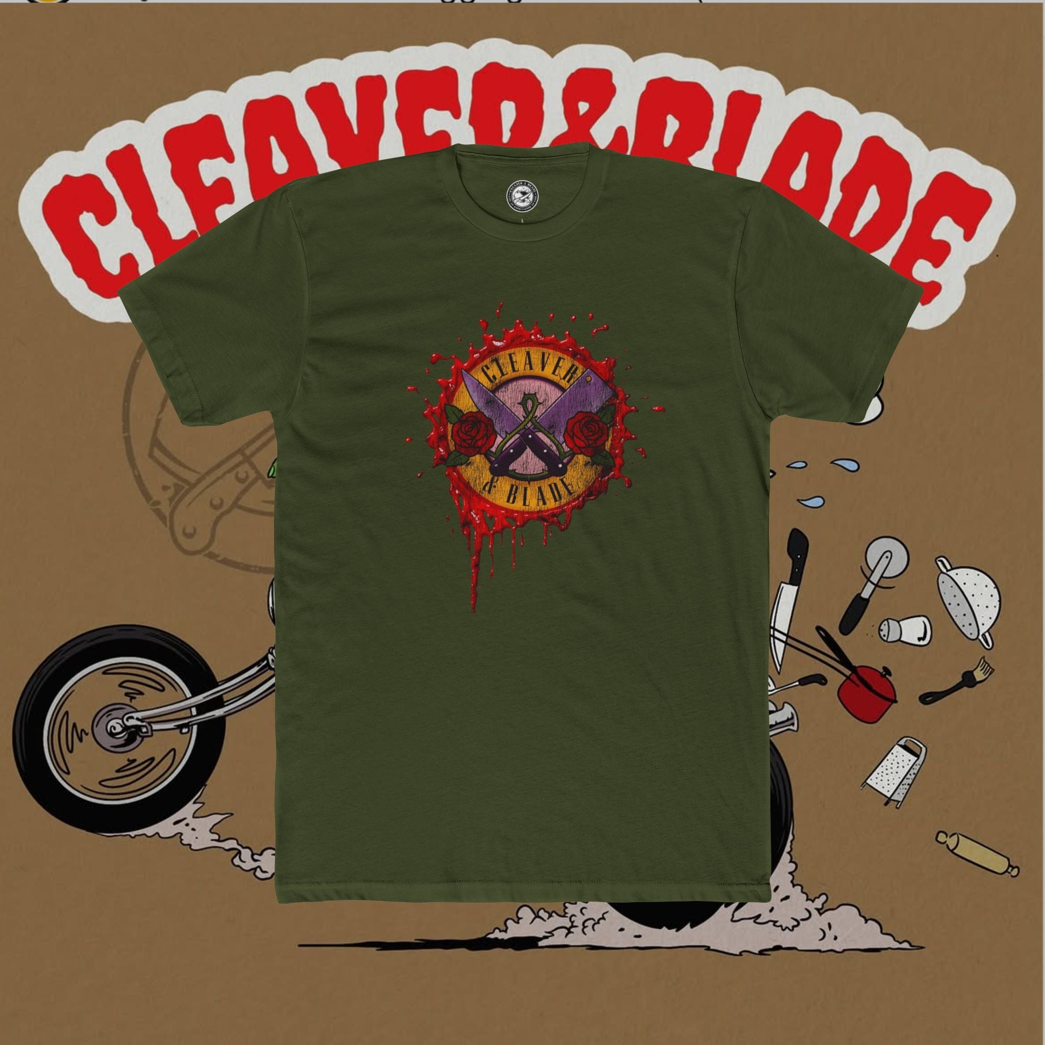 Rock & Roll Cleaver Tee — Cleaver and Roses Graphic Cotton Shirt