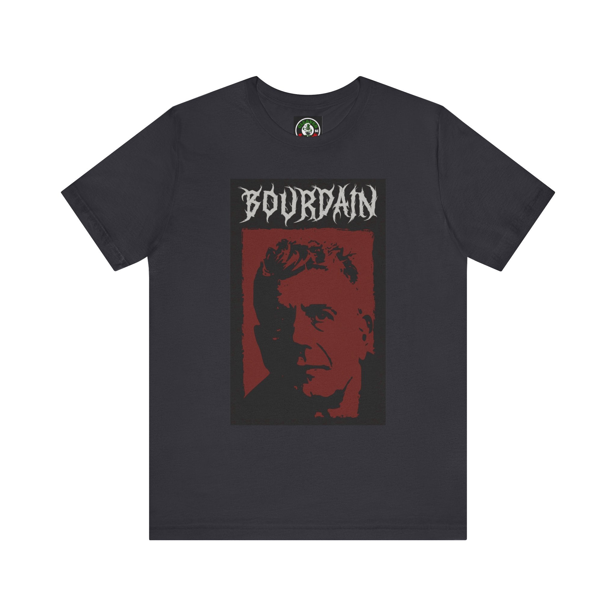 Portrait Graphic Tee - "Bourdain" Retro Red & Black Design
