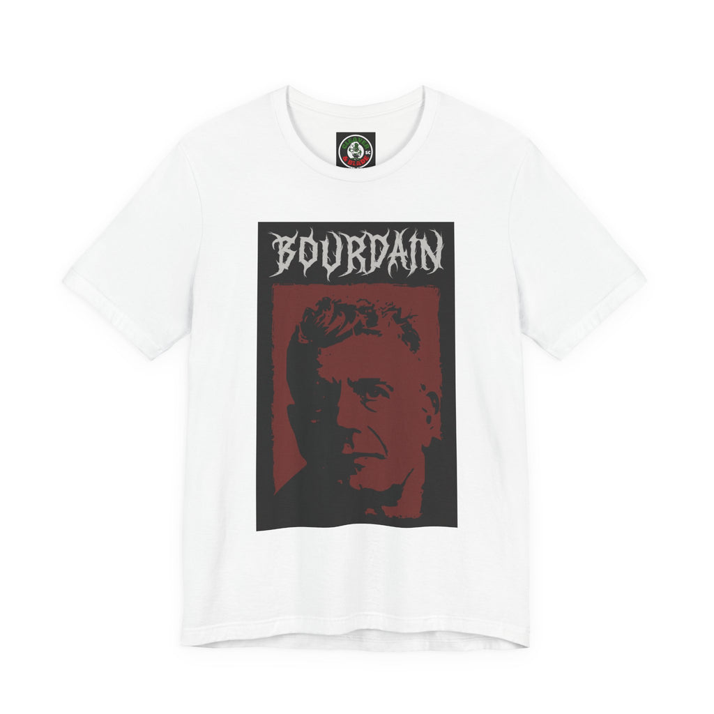 Portrait Graphic Tee - "Bourdain" Retro Red & Black Design