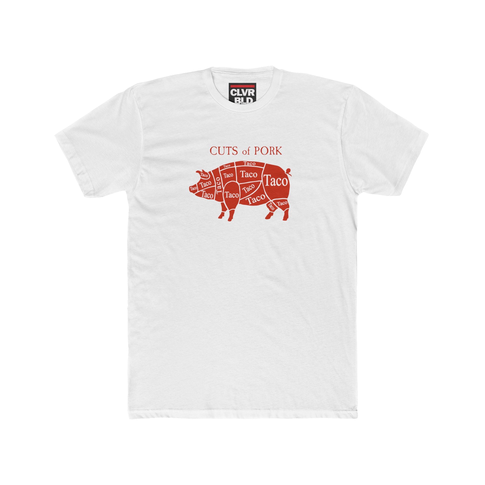 T-Shirt — 'Cuts of Pork' Pig Diagram Taco Graphic