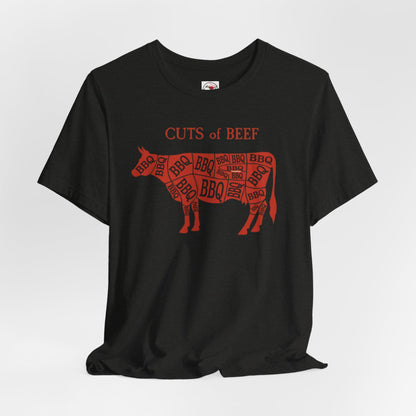 BBQ Butcher Cuts of Cow T‑Shirt — Vintage Barbecue Tee