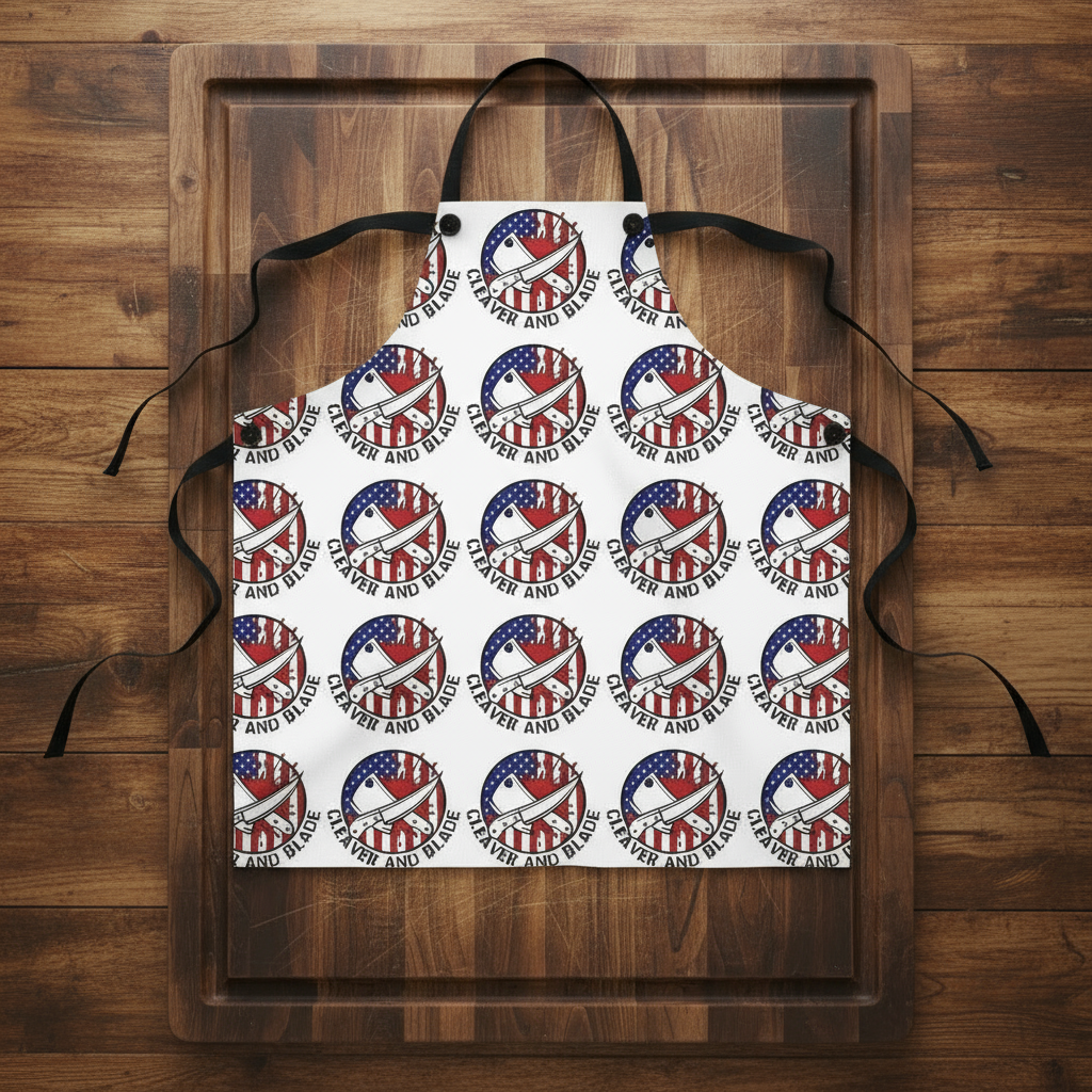 American Cleaver and Blade Pattern Apron — Patriotic Chef BBQ Gift