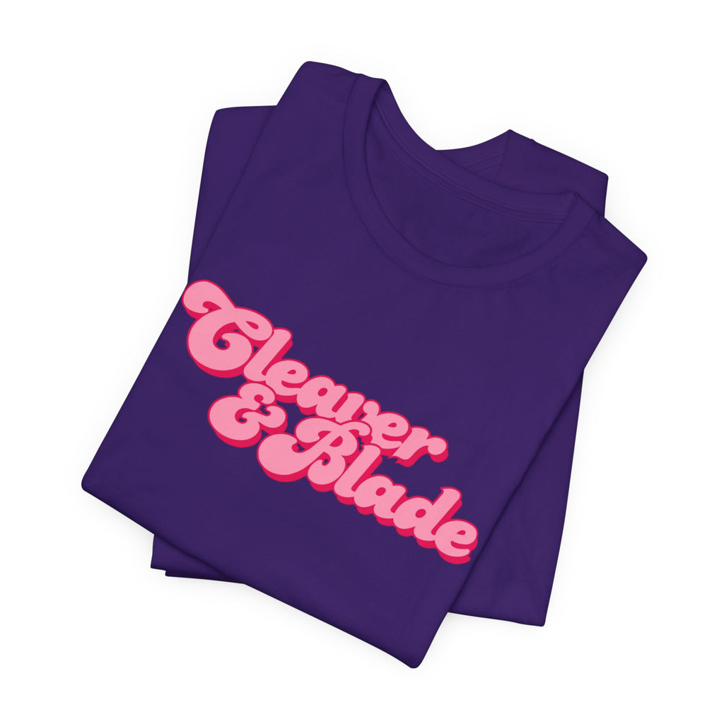 Cleaner & Blade Pink Retro Logo Tee