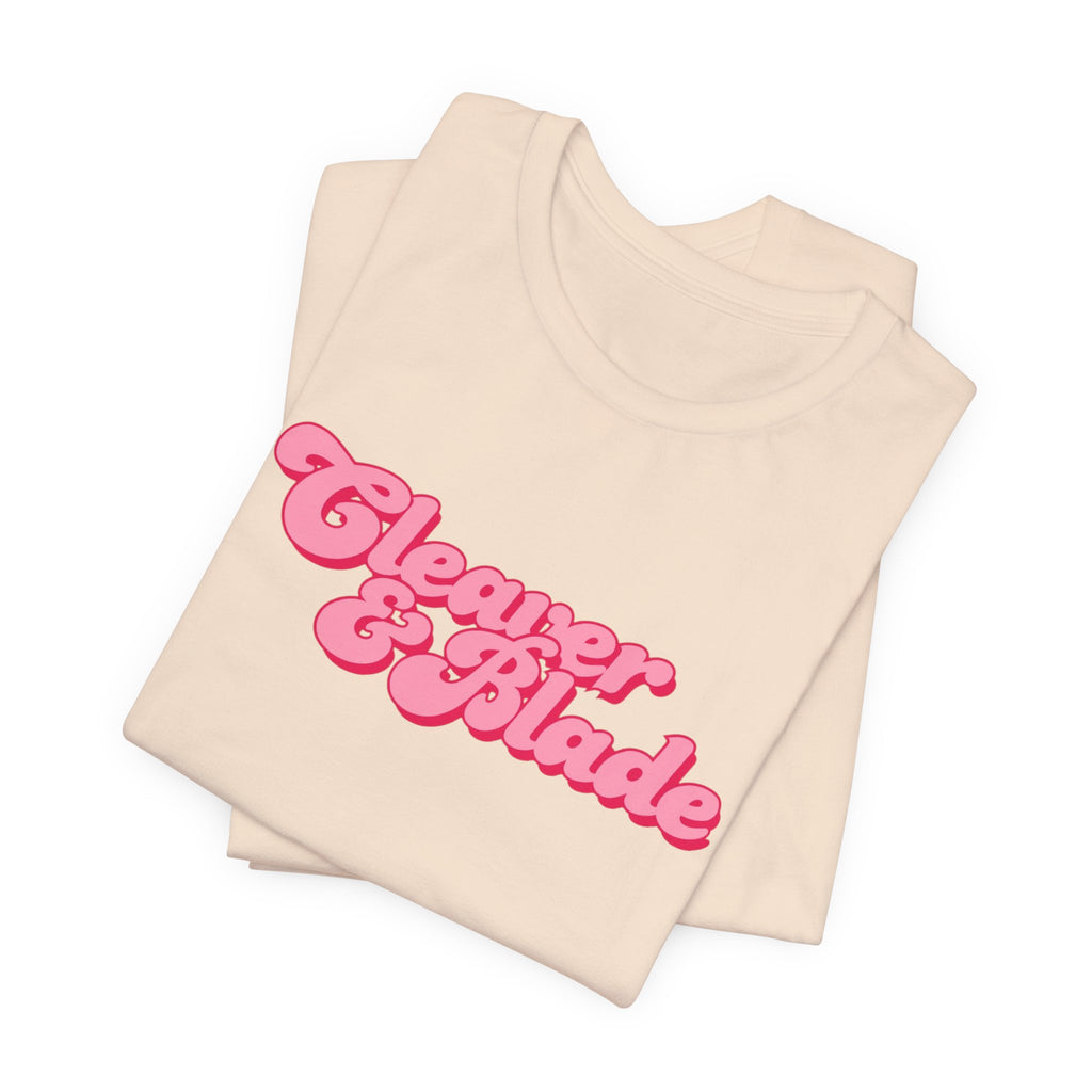 Cleaner & Blade Pink Retro Logo Tee