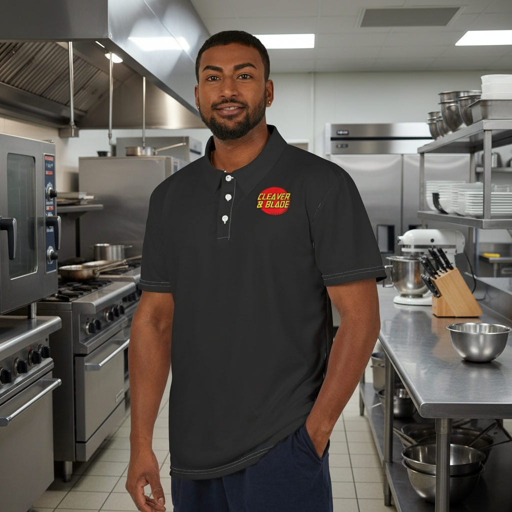 Retro 'Clever & Black' Logo Polo Shirt