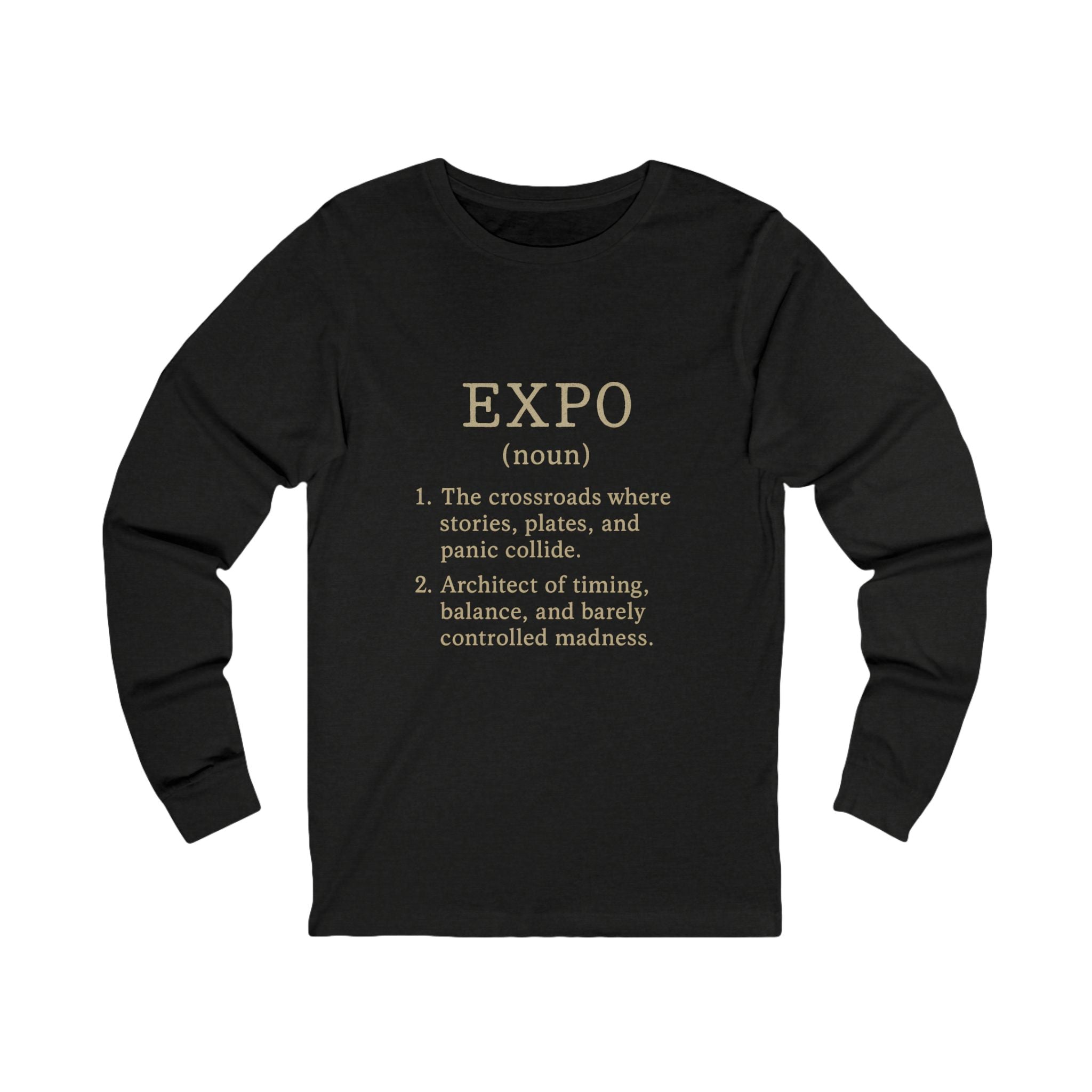 Expo (noun) Definition Long Sleeve Tee — Minimalist Event & Travel Shirt