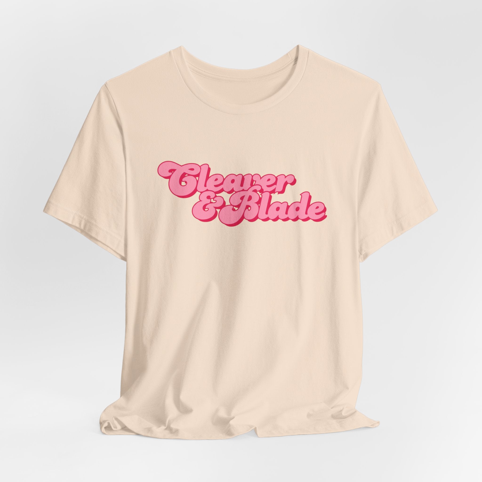 Cleaner & Blade Pink Retro Logo Tee