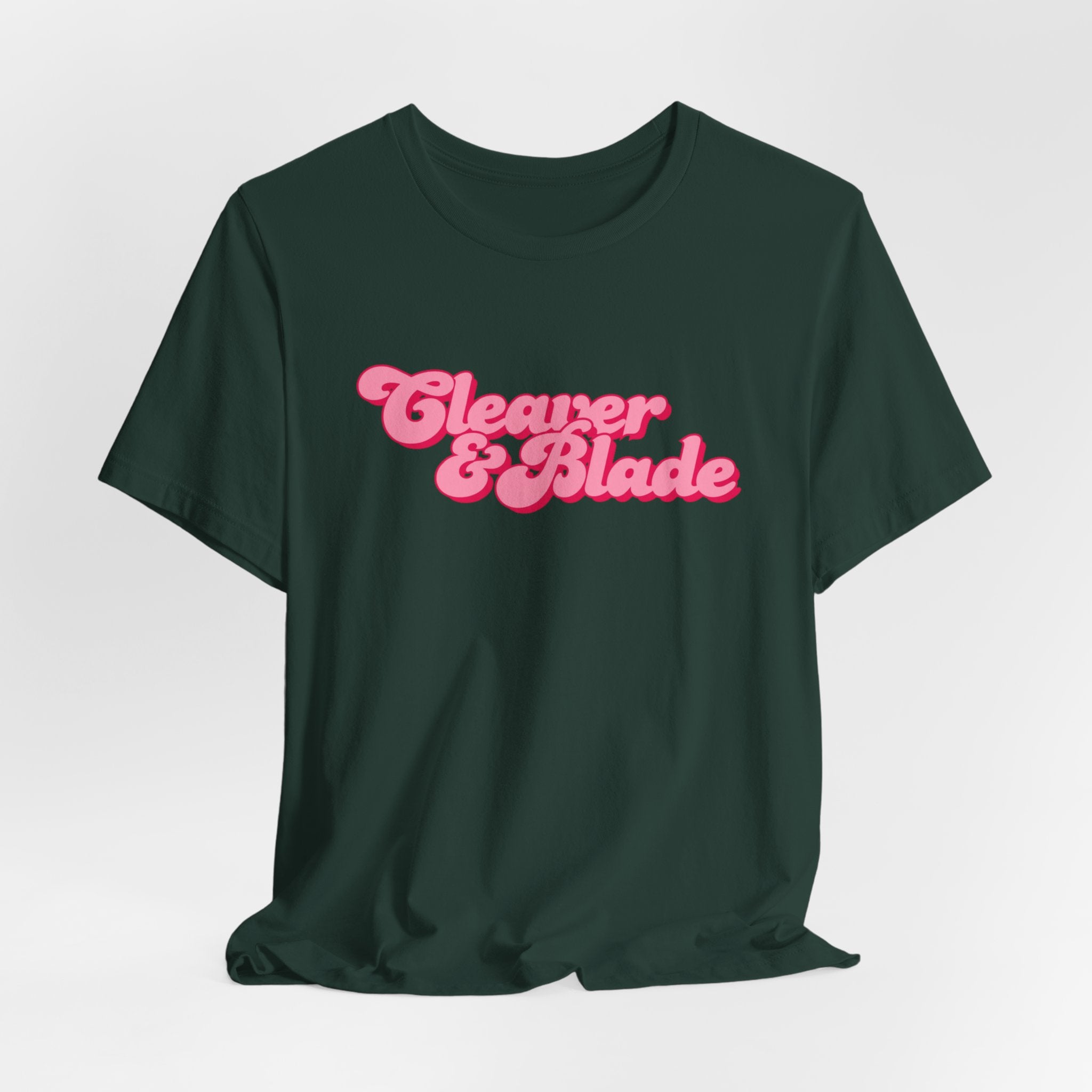 Cleaner & Blade Pink Retro Logo Tee