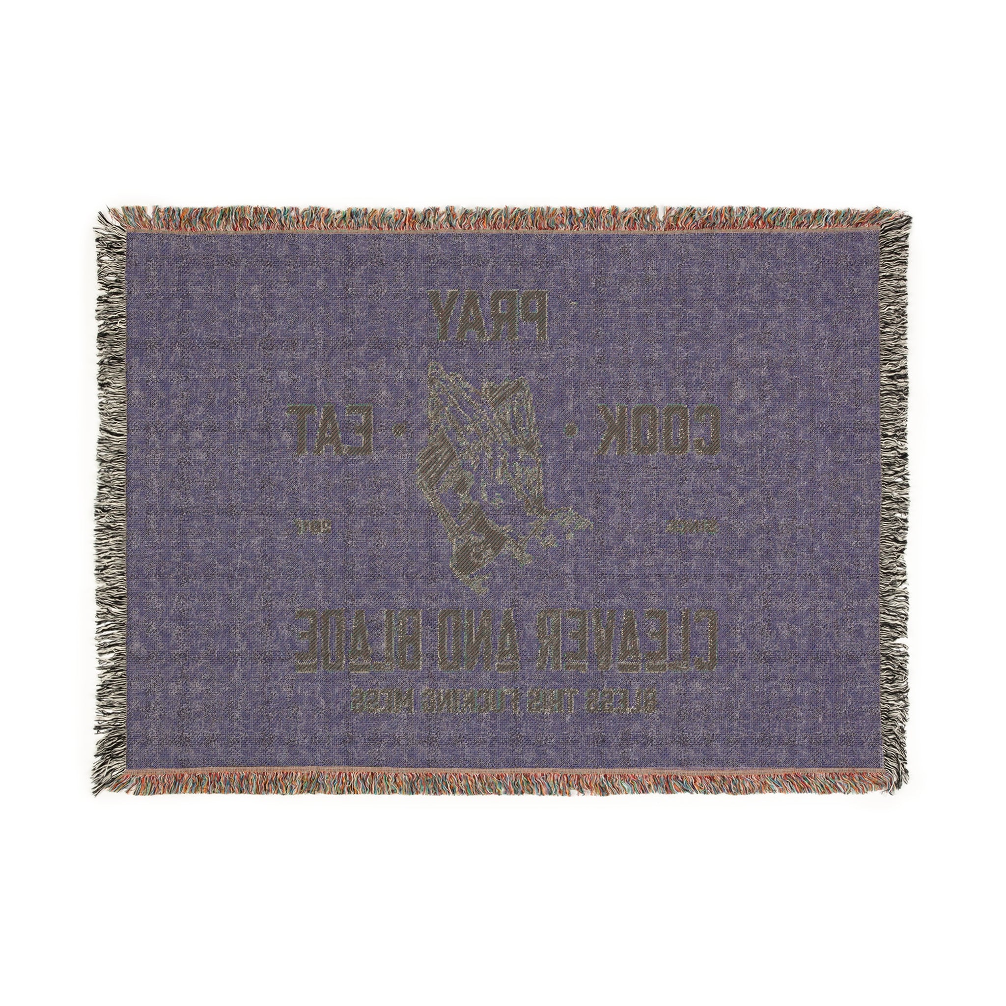 Pray Cook Eat Woven Blanket — Clever and Blade Kitchen Throw