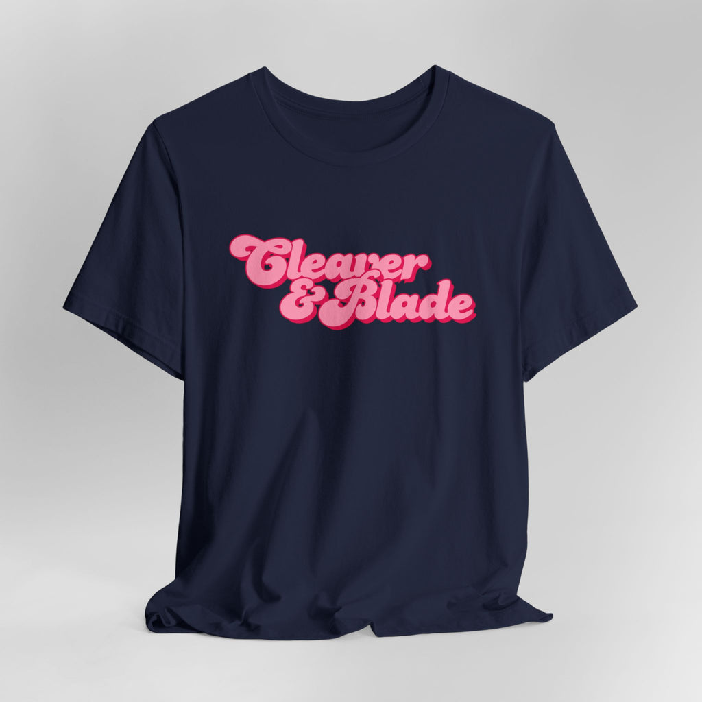 Cleaner & Blade Pink Retro Logo Tee