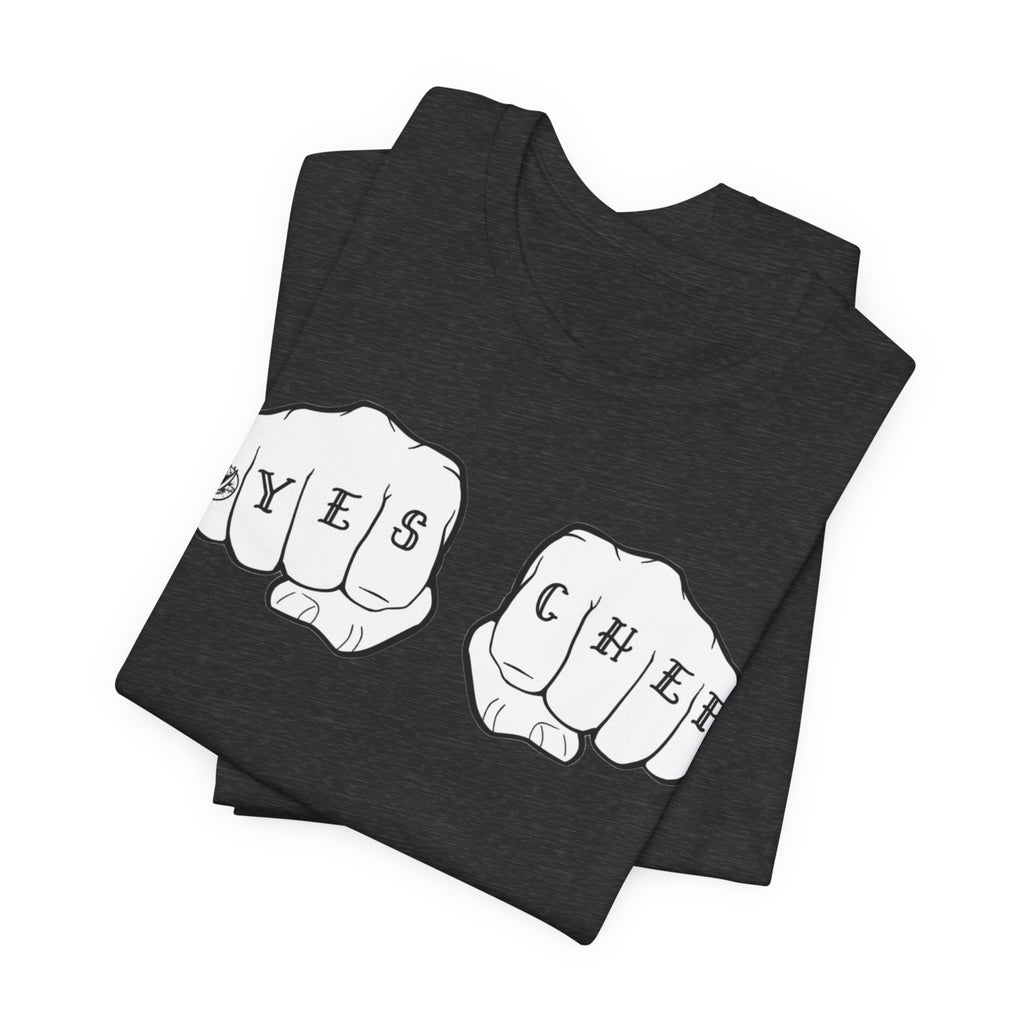 Knuckle Tattoo 'YES CHEF' T-Shirt — Chef Kitchen Tattoo Graphic Tee
