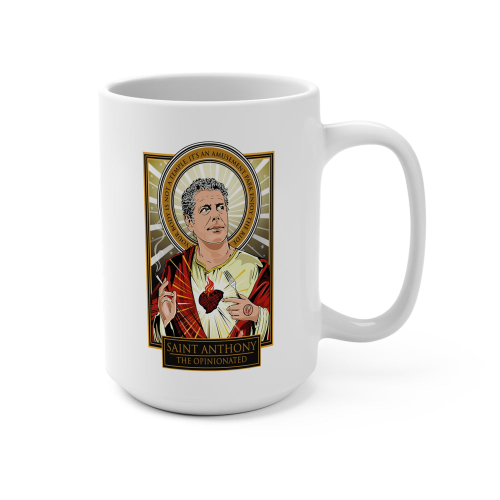 Saint Anthony Bourdain Mug – 15oz Saint Anthony Bourdain Tribute Coffee Cup