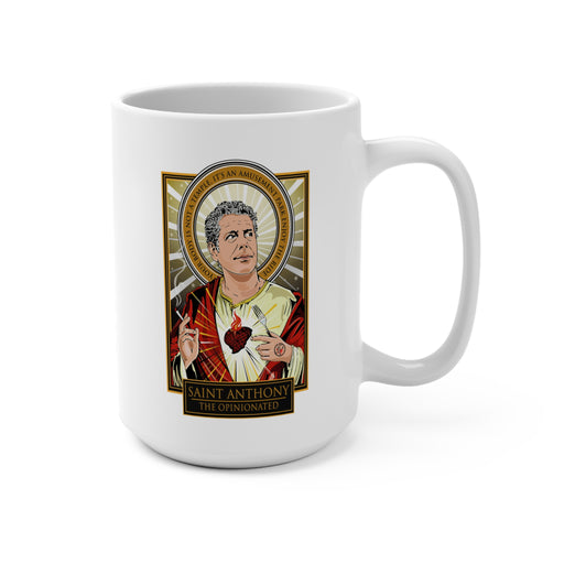 Saint Anthony Bourdain Mug – 15oz Saint Anthony Bourdain Tribute Coffee Cup