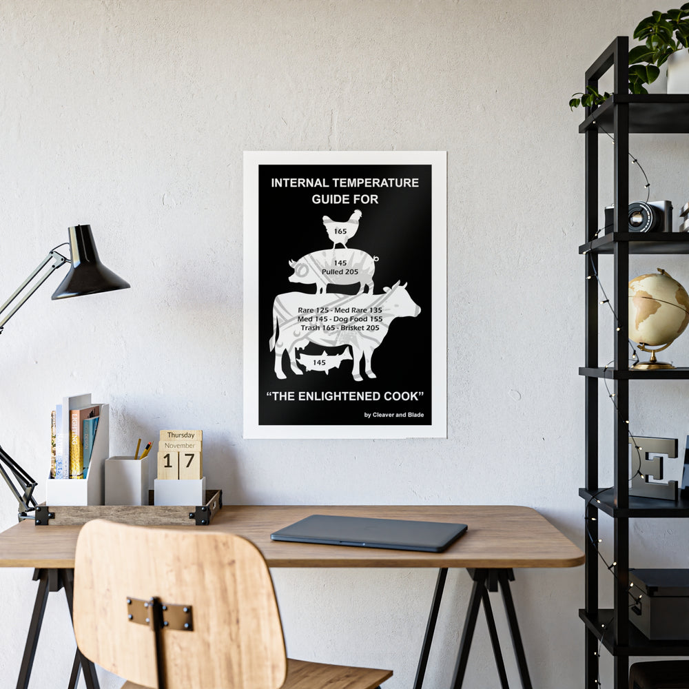 Cooking Temperature Poster — Internal Temperature Guide for Meat (The Enlightened Cook)