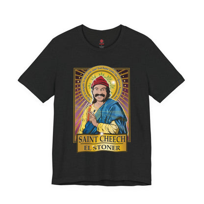 Saint Cheech El Stoner T‑Shirt — Retro Cannabis Prayer Tee