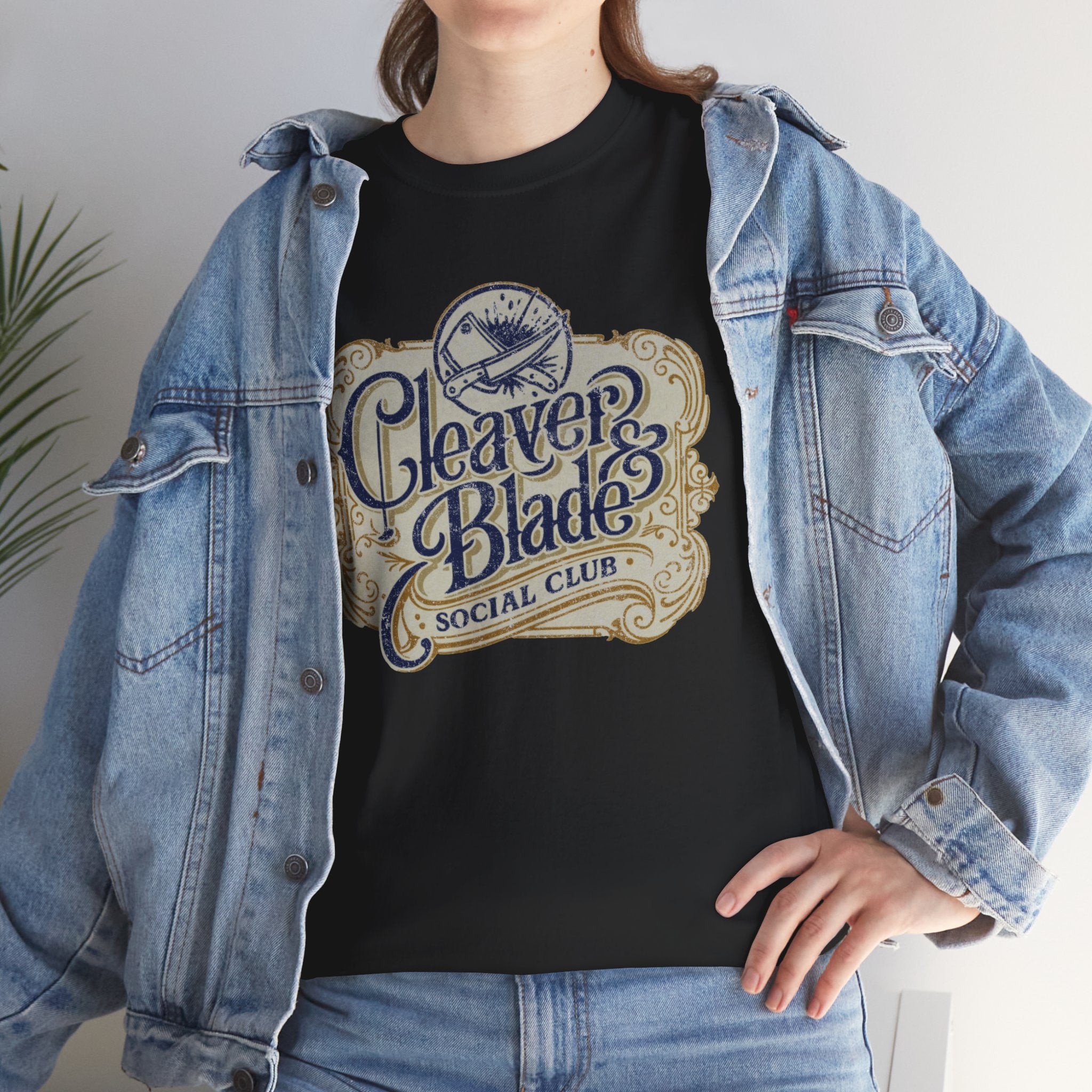 Cleaver & Blade Social Club T-Shirt — Vintage Barbershop Logo Tee