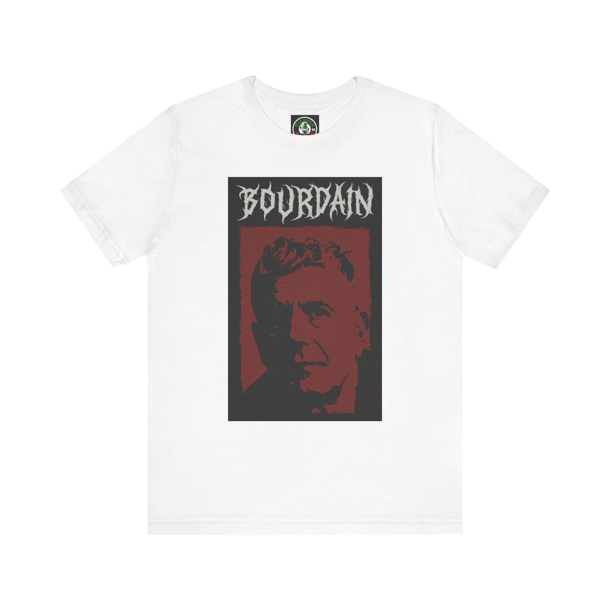 Portrait Graphic Tee - "Bourdain" Retro Red & Black Design