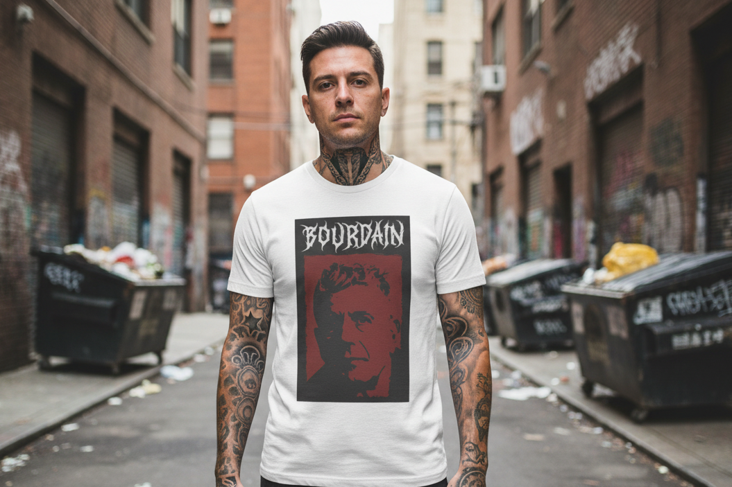 “Bourdain" Retro Red & Black Design