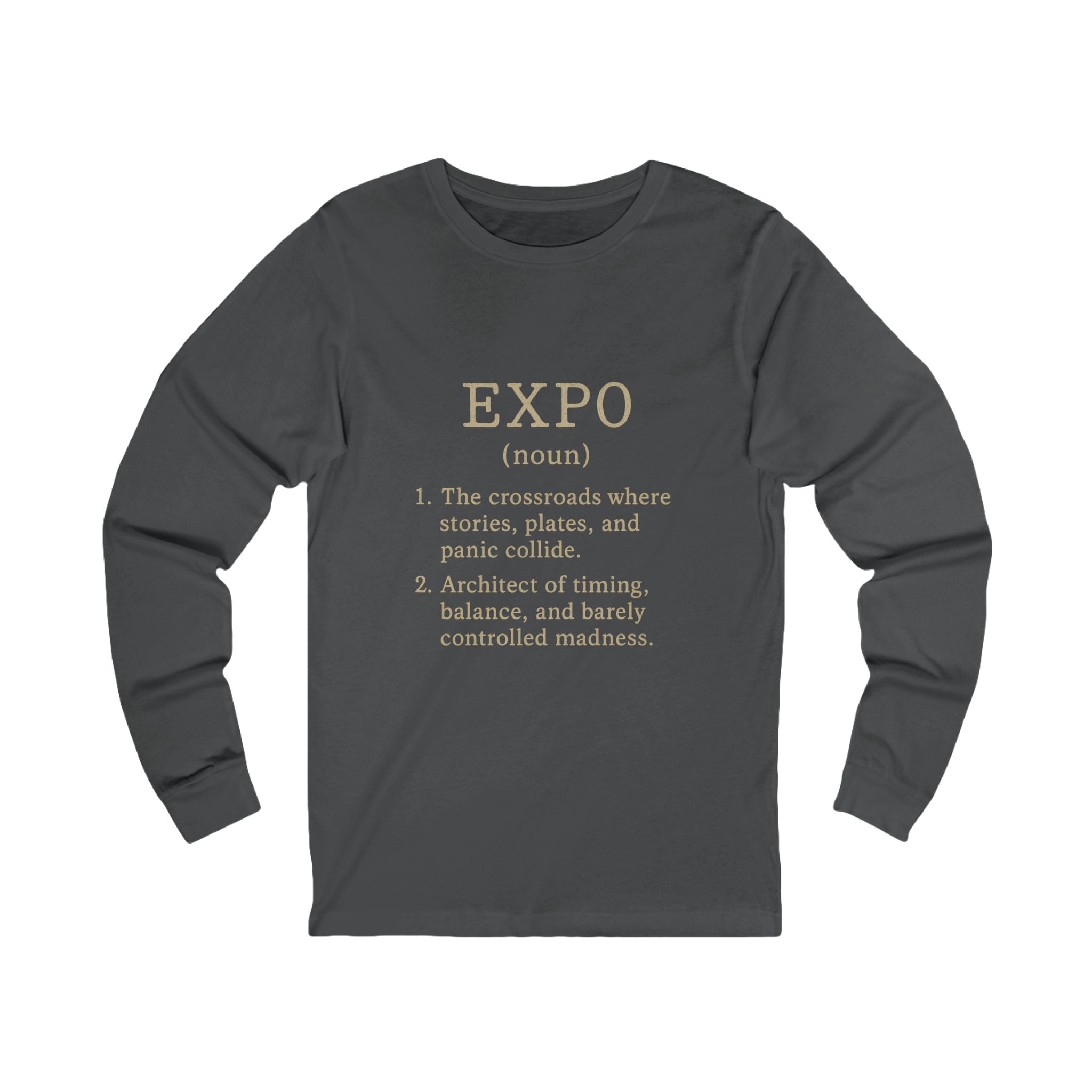Expo (noun) Definition Long Sleeve Tee — Minimalist Event & Travel Shirt