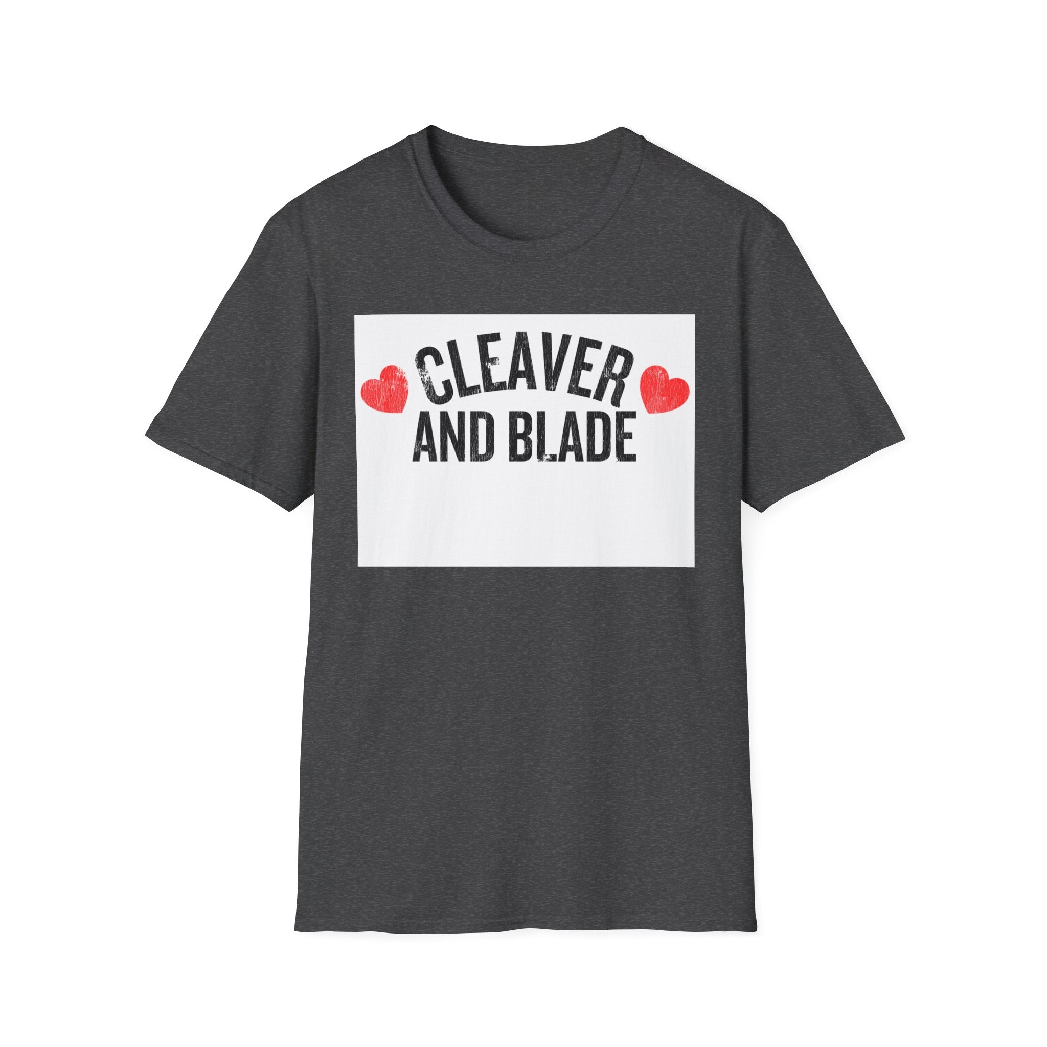 Cleaver And Blade T-Shirt — Cute Kitchen Couple Chef Shirt with Heart Accents