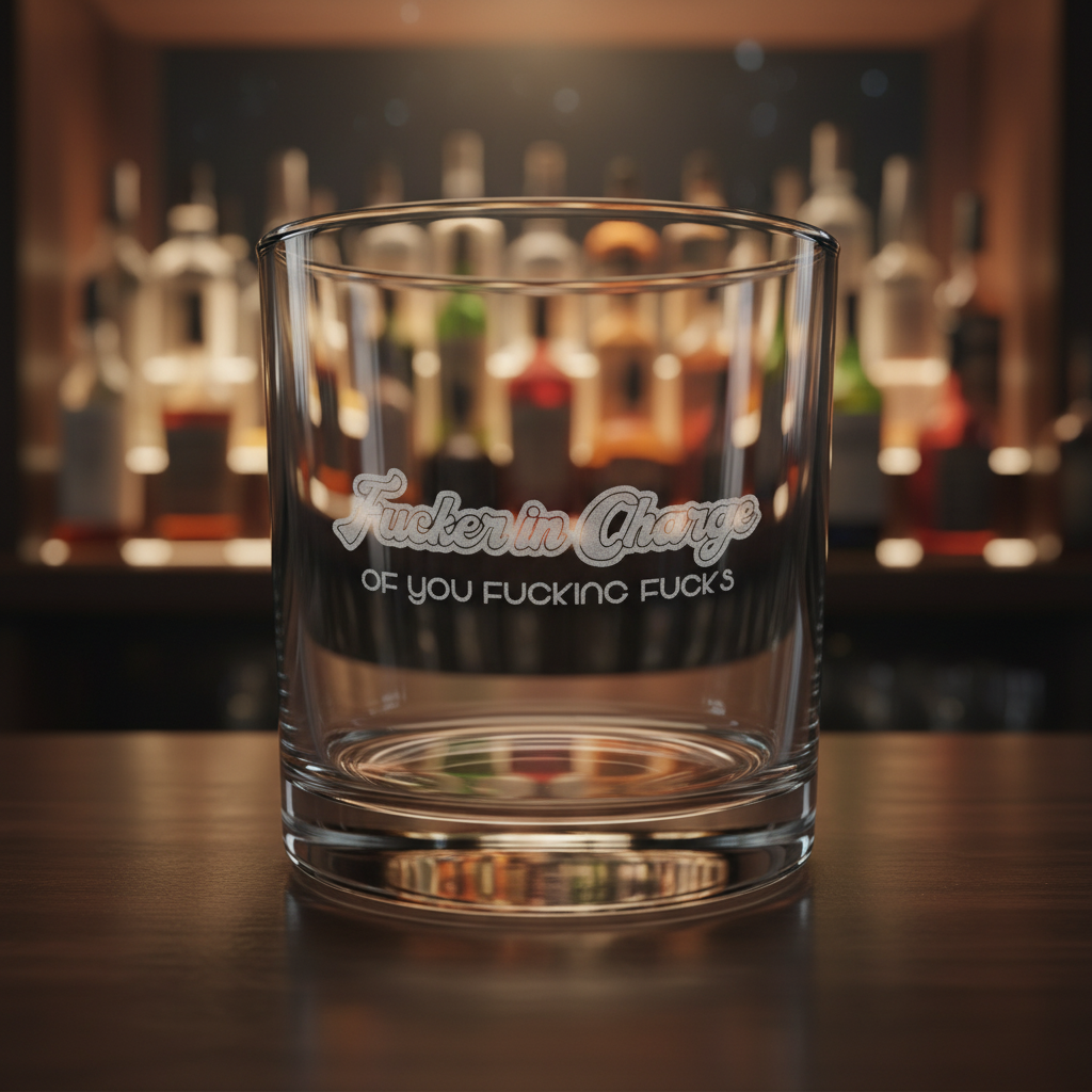 Engraved Whiskey Glass 10.5oz —  Rocks Glass for Home Bar, Gifts & Celebrations
