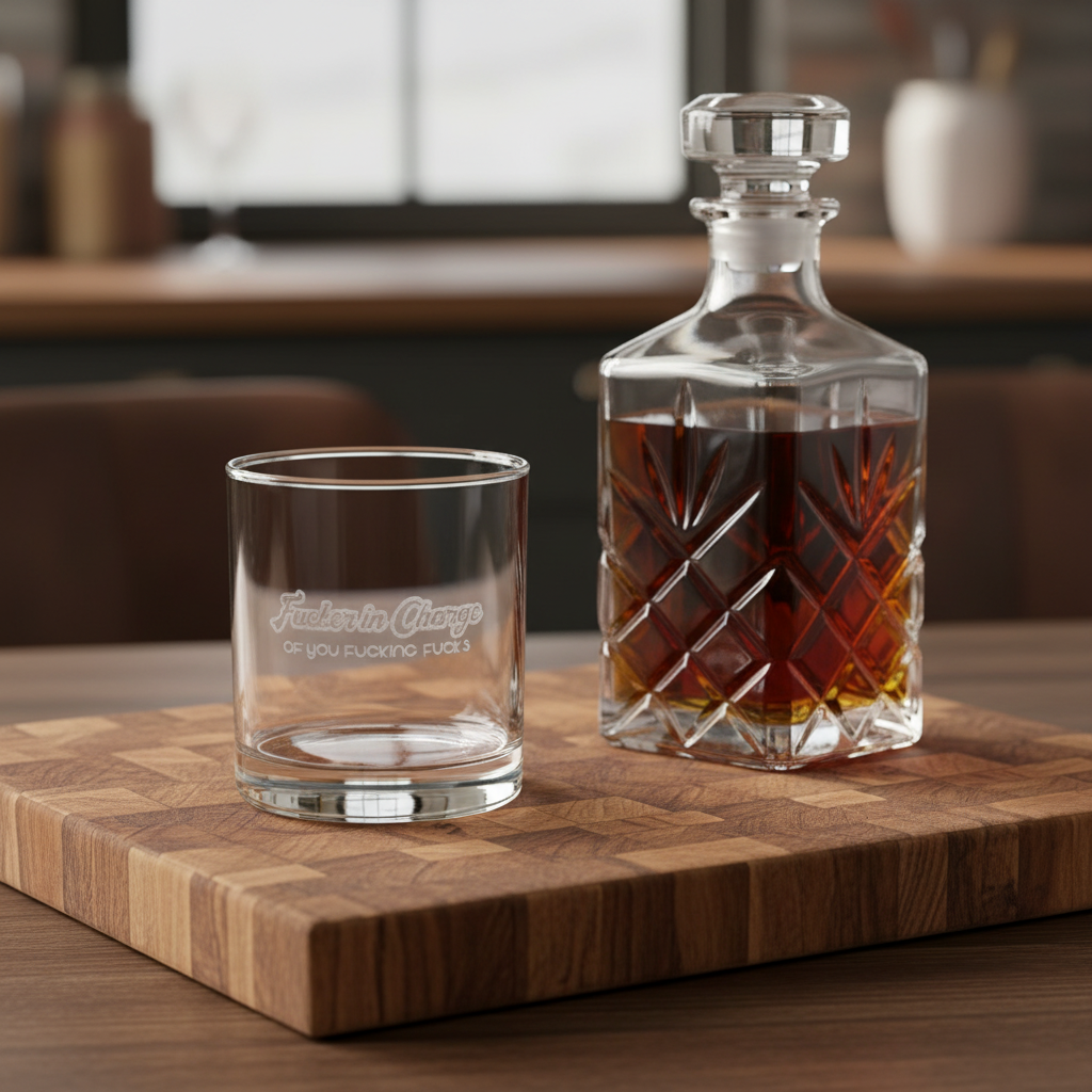 Engraved Whiskey Glass 10.5oz —  Rocks Glass for Home Bar, Gifts & Celebrations