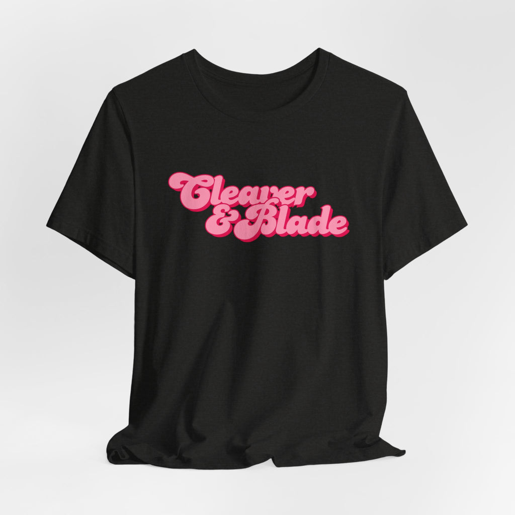 Cleaner & Blade Pink Retro Logo Tee