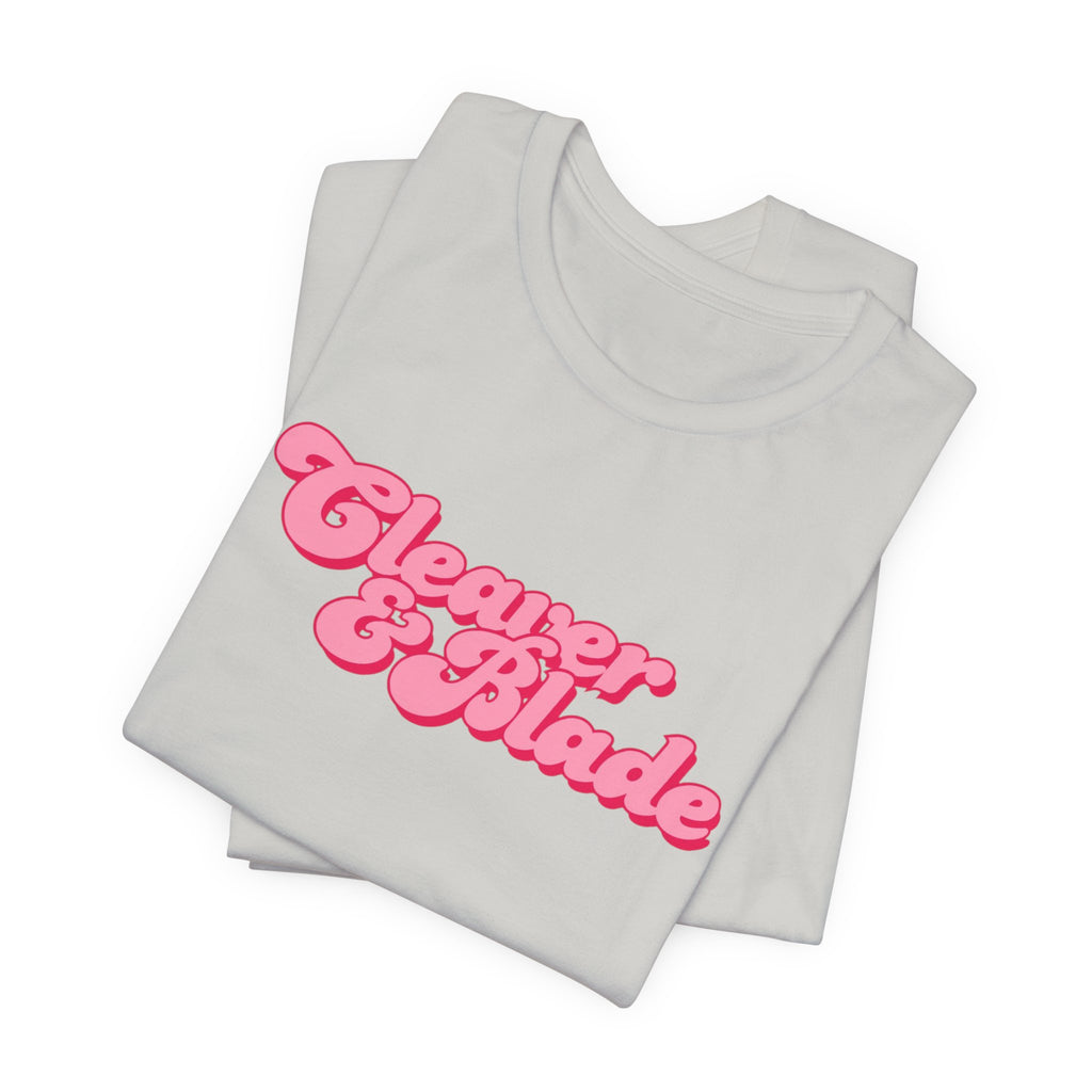 Cleaner & Blade Pink Retro Logo Tee