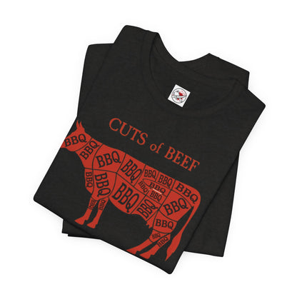 BBQ Butcher Cuts of Cow T‑Shirt — Vintage Barbecue Tee