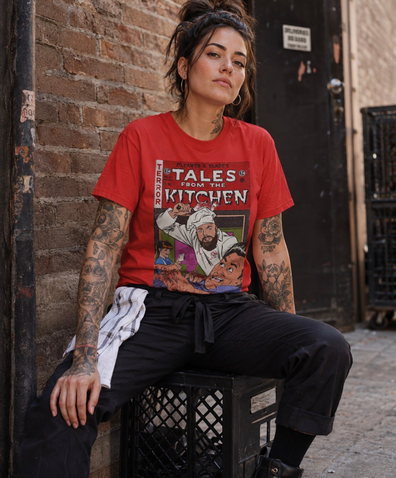 Tales From The Kitchen Graphic T-Shirt — Vintage Horror Comic Chef Design