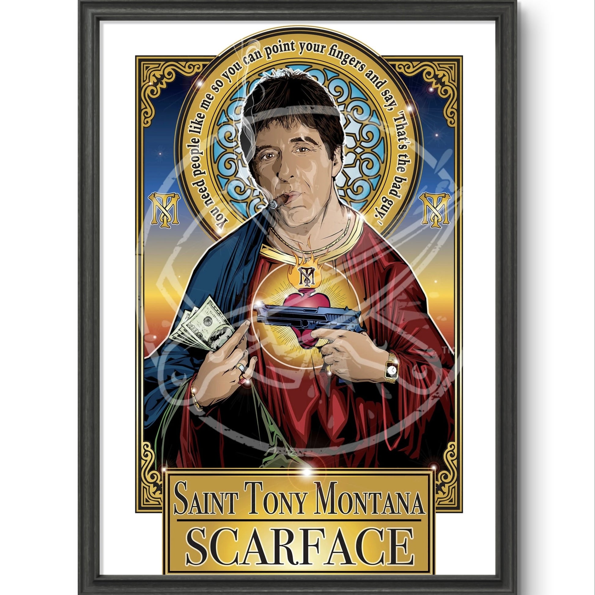 Saint Tony Montana Scarface Poster Cleaverandblade.com