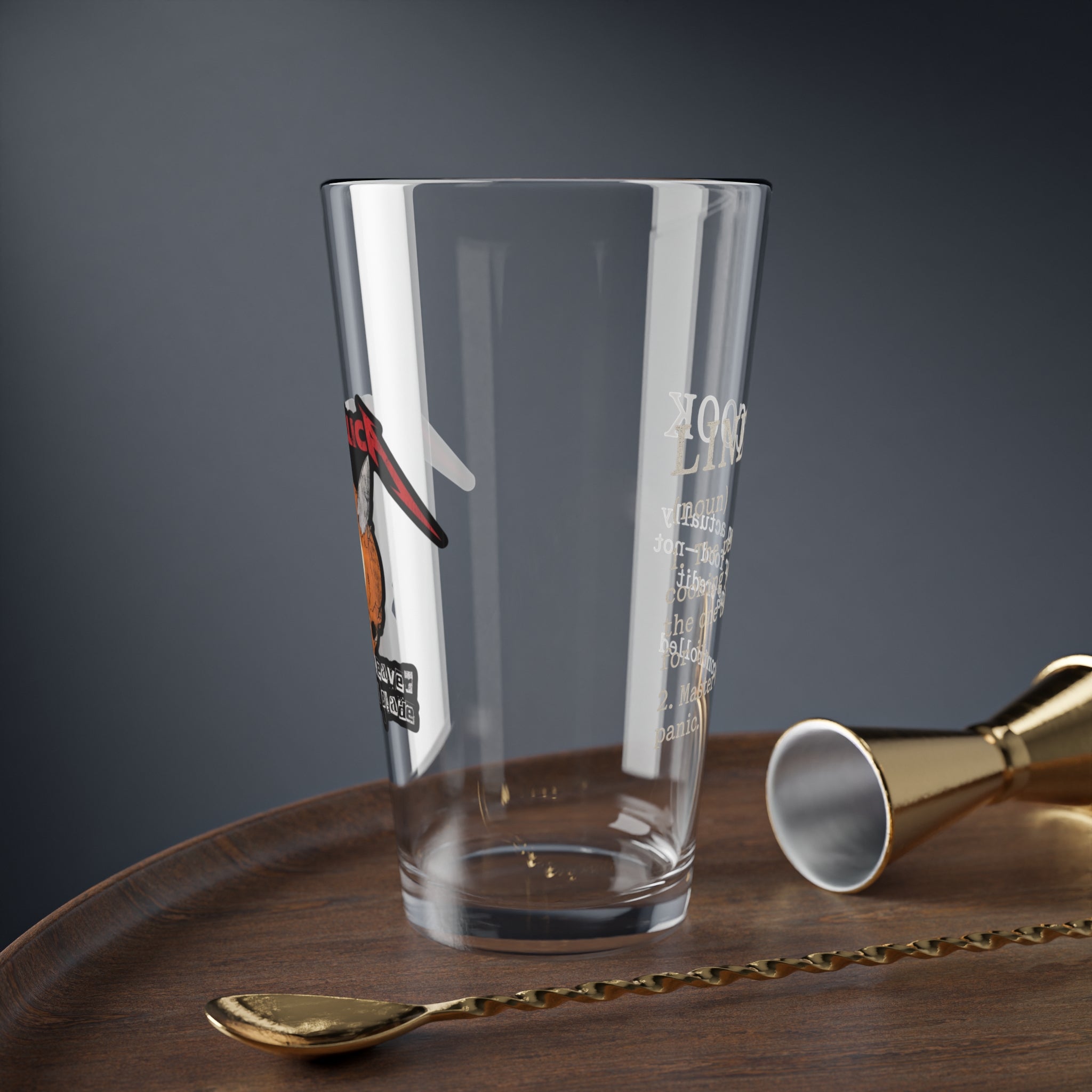 Mixing Glass — Line Cook Mealtallica 16oz Pint Glass