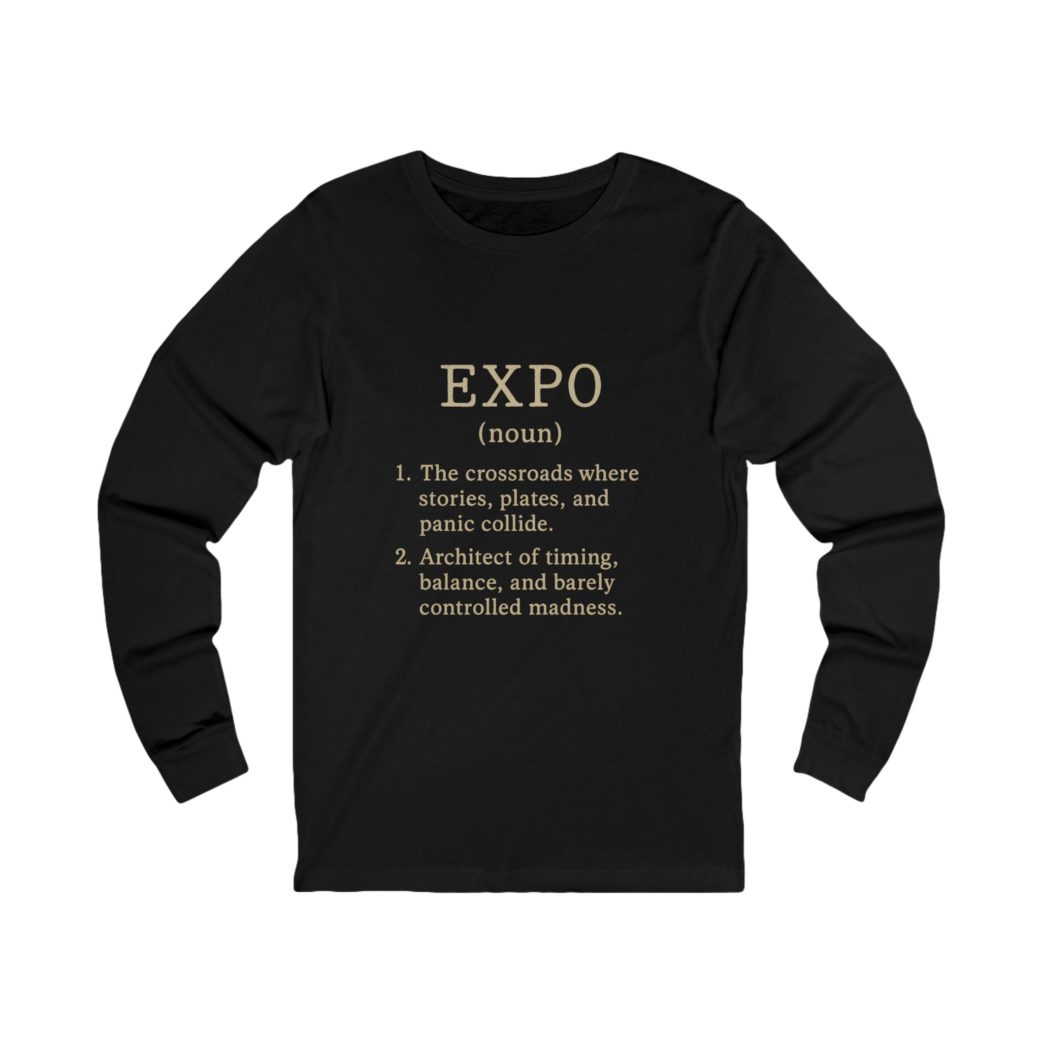 Expo (noun) Definition Long Sleeve Tee — Minimalist Event & Travel Shirt