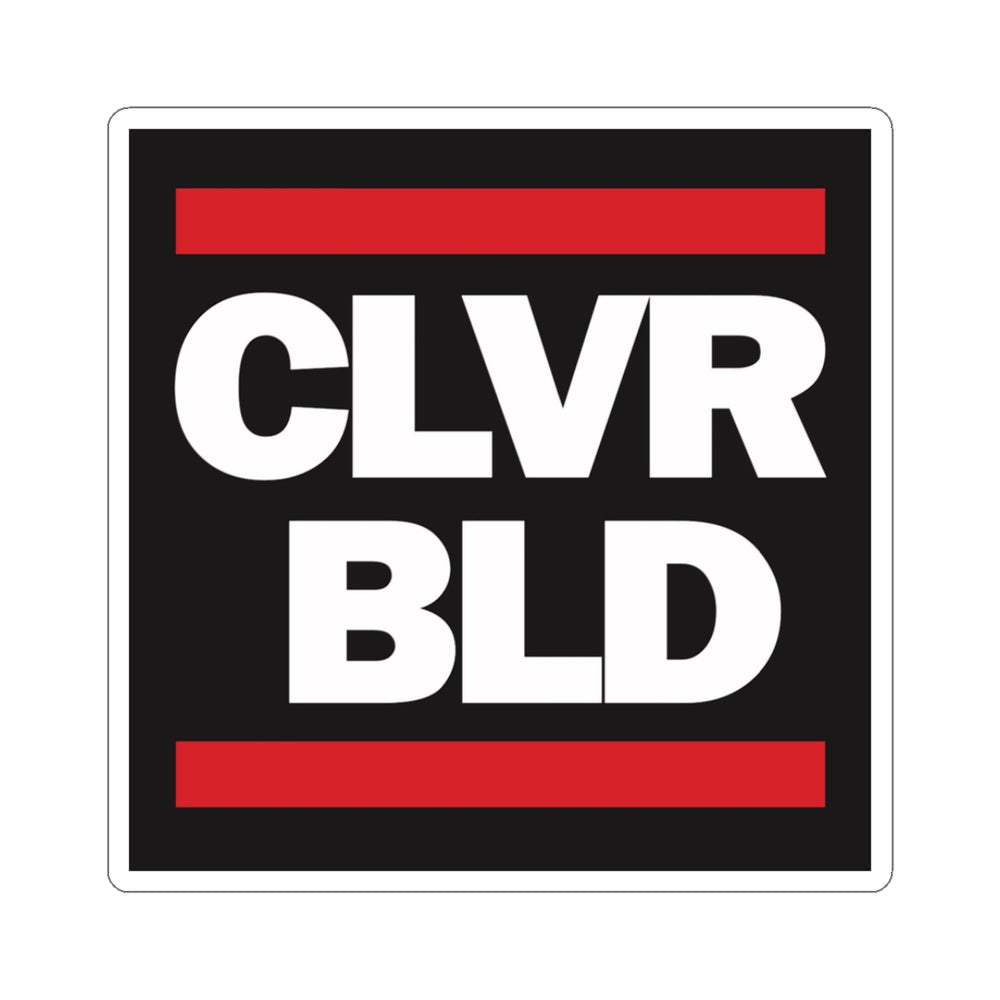 CLVR BLD Square Sticker — Bold Red & White Laptop Decal