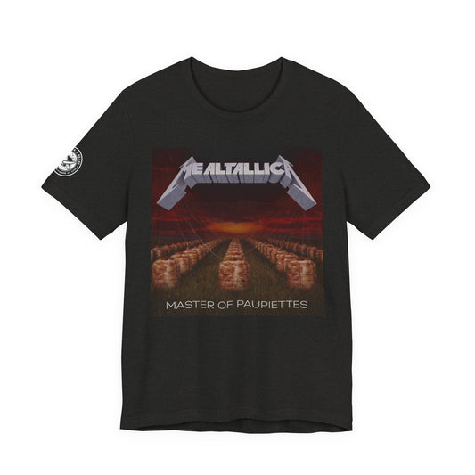 The MEALTALLICA™ – Master of Paupiettes Tee is built for chefs who run their stations like act