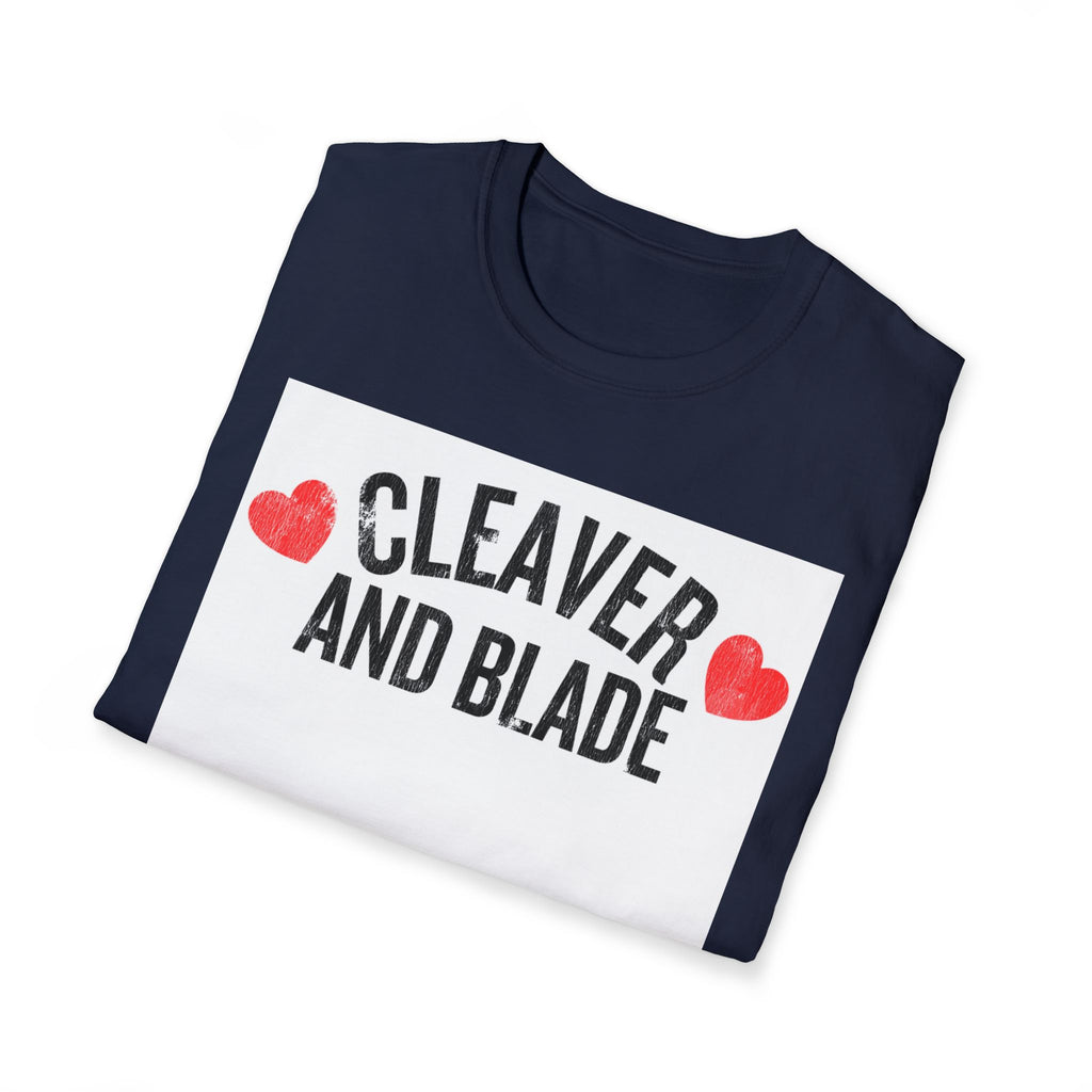 Cleaver And Blade T-Shirt — Cute Kitchen Couple Chef Shirt with Heart Accents