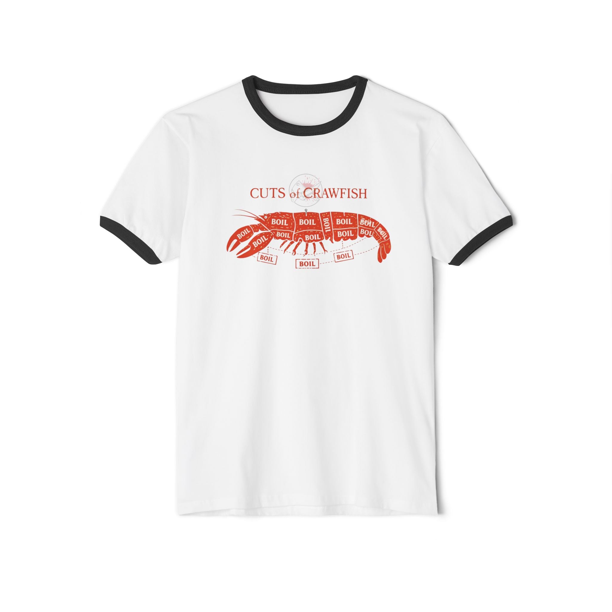 Crawfish Cuts Ringer T-Shirt — Southern Seafood Boil Tee