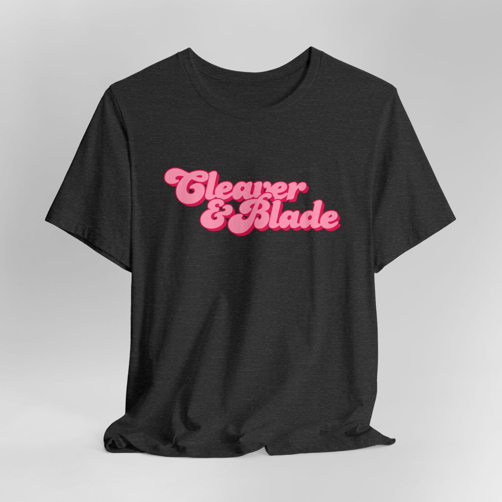 Cleaner & Blade Pink Retro Logo Tee